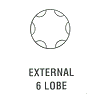 External 6 lobe